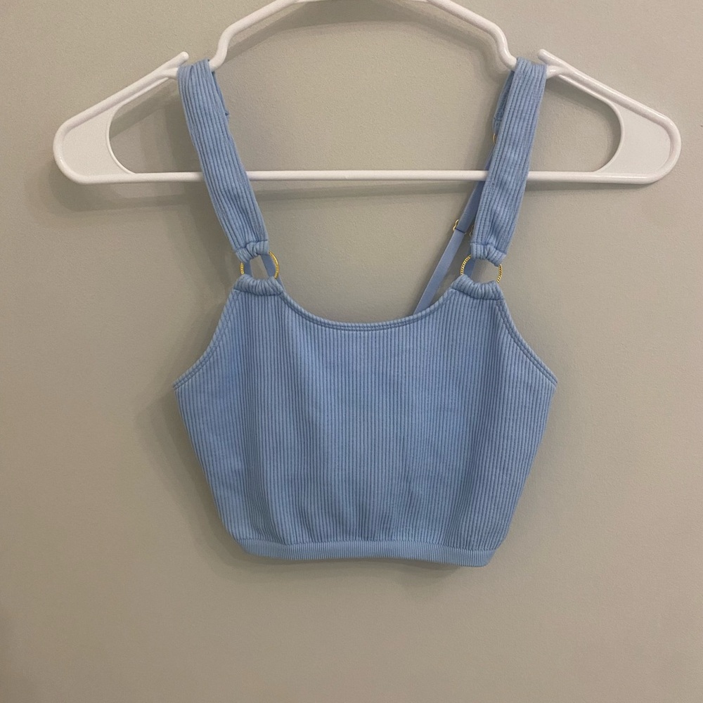 XS cropped Aerie light blue tank top